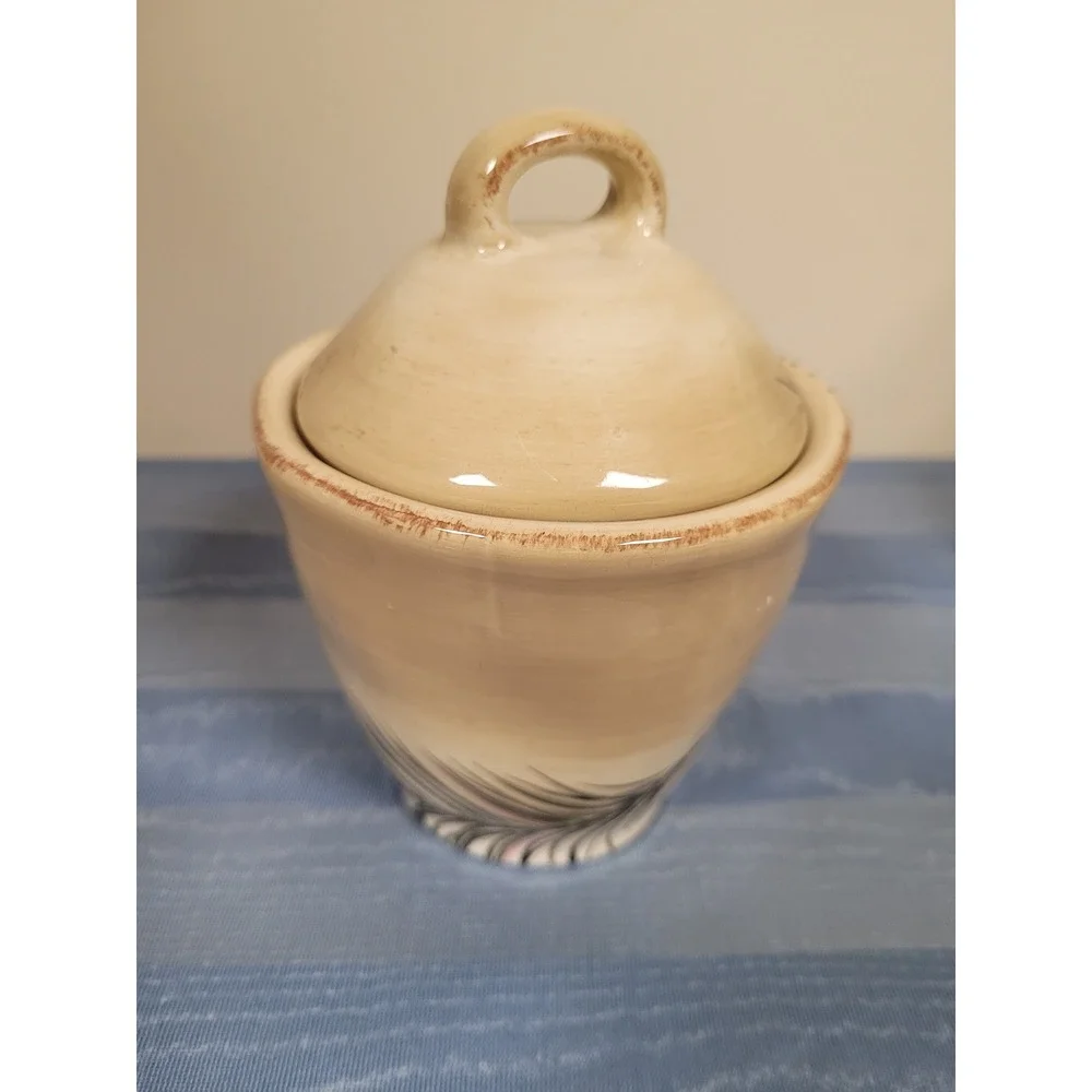 Tabletops Peacock Hand Painted NWT Cream Ceramic‎ Sugar Bowl & Creamer Gift Set